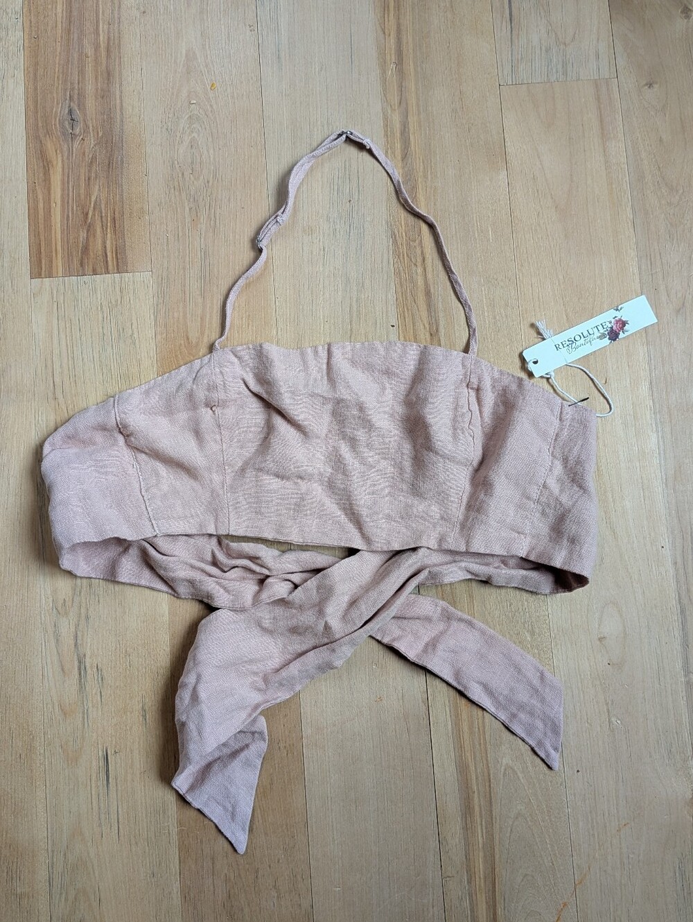 DL1961 - Dusty Rose Linen Bandana Crop Top XS